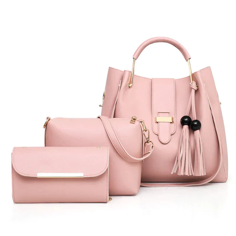 03 Pieces Ladies Handbags Ultimate PU Leather New Arrival